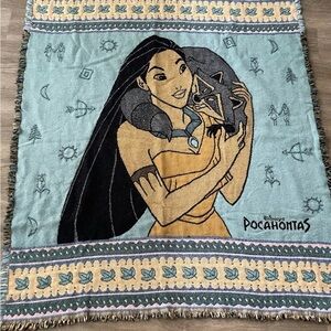 Vintage Beacon 90's Disney Pocahontas Throw Blanket 53”x45”